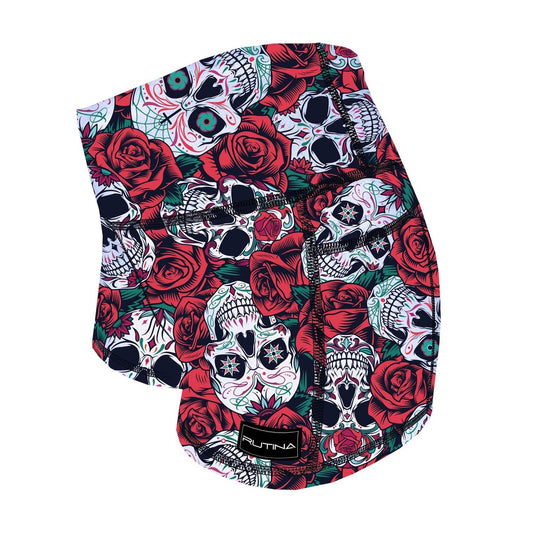 Performance Booty Shorts - Skulls & Roses