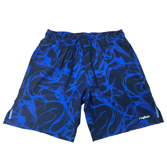 Men's Training Shorts - Neon Blue Smoke